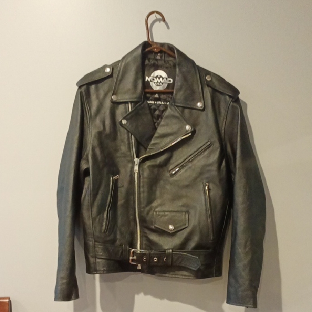 Nomad Black Leather Jacket for Men Excellent Condition Size Medium